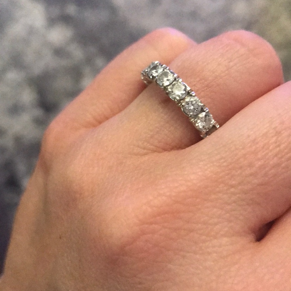 Cubic zirconia silver ring
